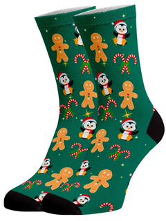 Meia Divertida e Colorida - Biscoito de Natal
