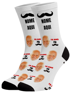Meia Te Amo Pai - Personalizada com sua arte
