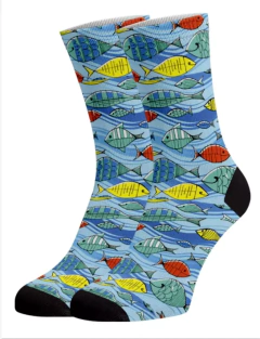 Meia Divertida e Colorida - Peixe