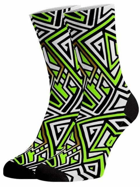 Meia Divertida e Colorida - Abstrata Verde Flúor - comprar online