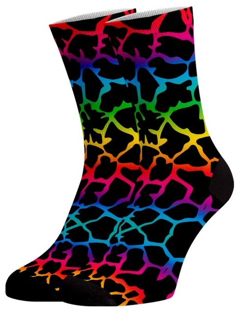Meia Divertida e Colorida - Animal Print (preta)