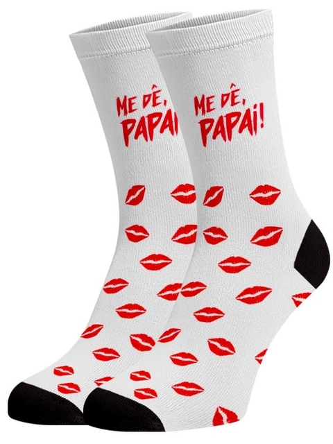 Meia Divertida e Colorida Me dê Papai!