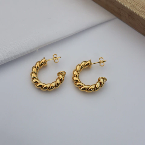 Argola Media Tubular Trançada