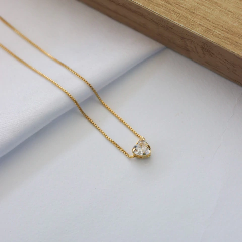 Cordão Pingente Pnt de Luz Coração