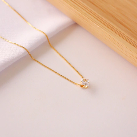 Cordão Pingente Pnt de Luz Quadrado P