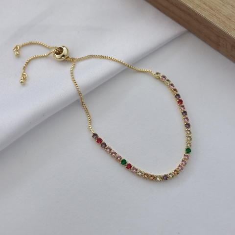 Pulseira Regulável Zirconia Colorida