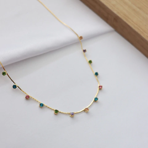 Choker Mini Zirconias Coloridas