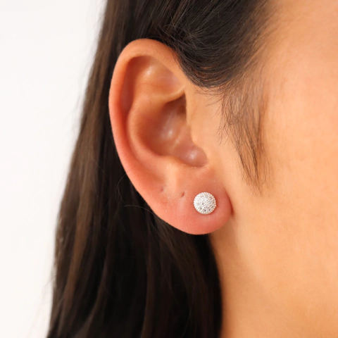 Brinco Pequeno Circulo Cheio Cravejado