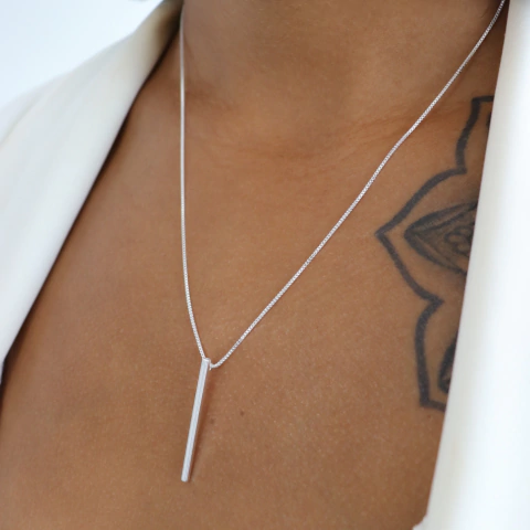 Cordão Pingente Tubinho Reto