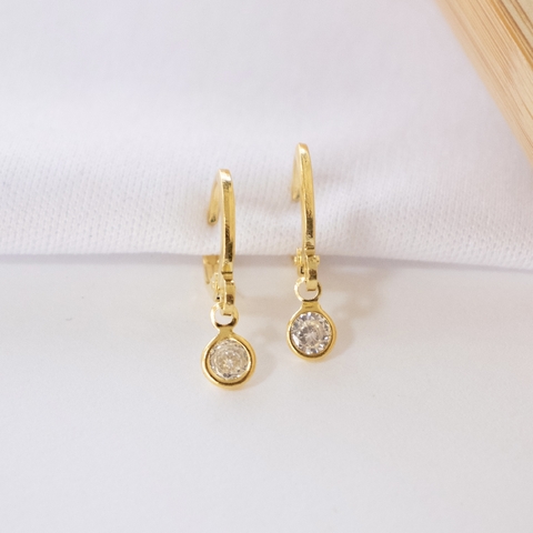 Argolinha Pingente Zirconia Redonda P