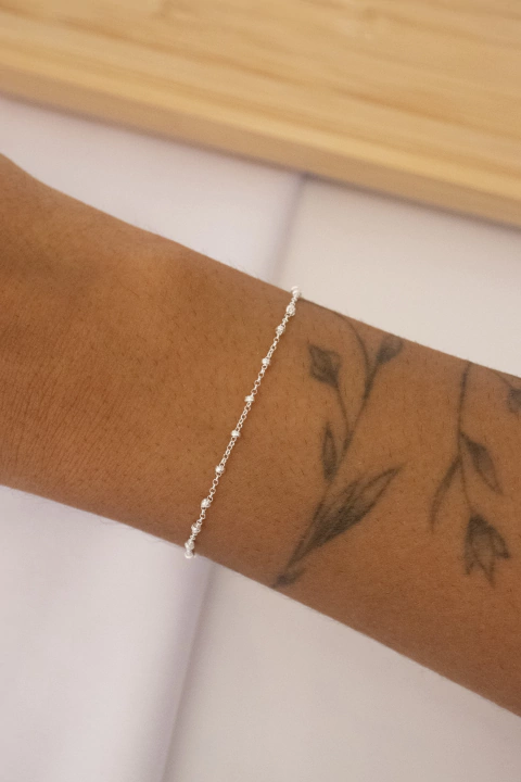 Pulseira Correntinha Bolinha Fina