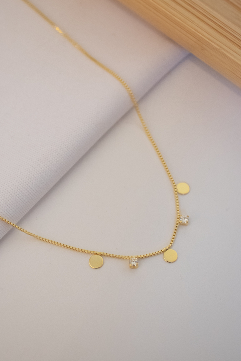 Choker Circulos Lisos e Zirconias