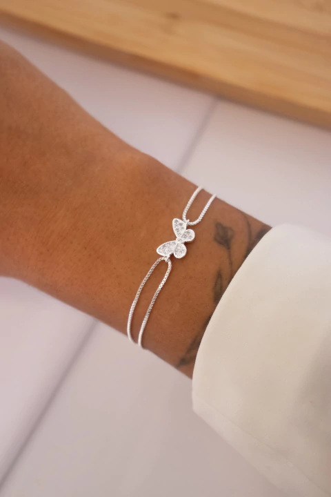 Pulseira Dupla Borboleta Zirconias - comprar online