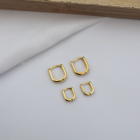 Kit 2 Argolinhas Lisas Quadradas - comprar online