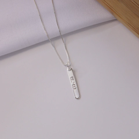 Cordão Pingente Placa Fé