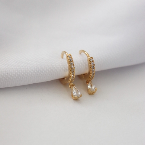 Argolinha Pingente Oval Zirconia