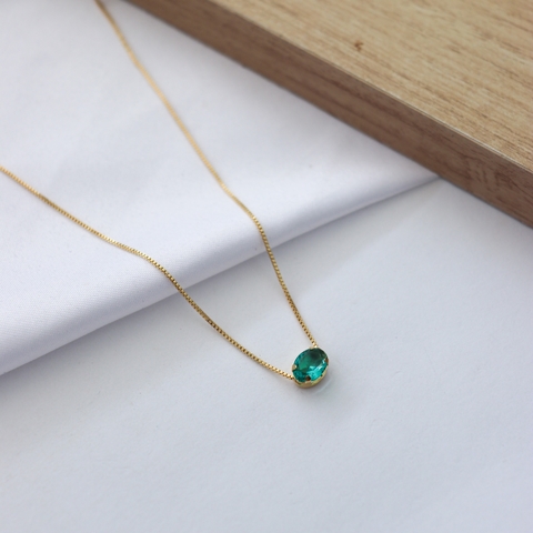 Choker Pedra Oval Esmeralda