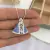 Colar Nossa Senhora Cravejada Azul Folheado - comprar online