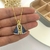 Colar Nossa Senhora Cravejada Azul Folheado