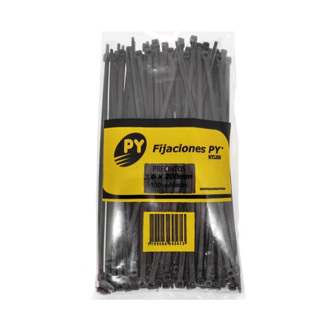 Precintos Negros X 100 Unidades 3.6X200Mm Py
