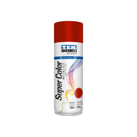 Pintura Tek Bond En Aerosol Metálico 350Ml Rojo