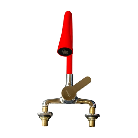 Canilla Mezcladora Monocomando Mesada Flexible Rojo Prego Preg9022