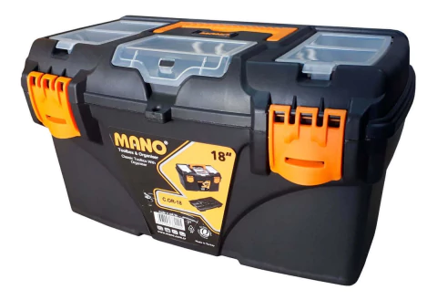 Caja De Herramientas Plástica Mano 2 Cierres Medidas 432X250X238 Cor-18