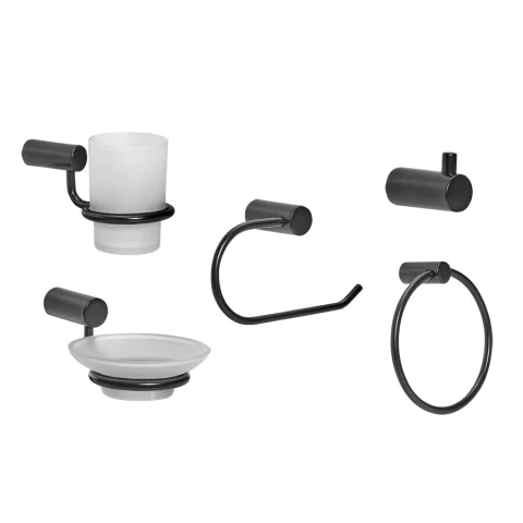 Set De Accesorios Metálicos De 5 Piezas Para Baño Gloa Sauco Sam-Lc5