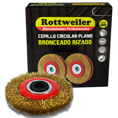 Cepillo plano bronceado rizado 175mm Rottweiler EVOL5135