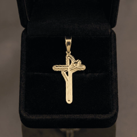 pingente fé m - banhado a ouro 18k