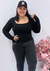 Cropped Anarruga Gola Canoa Manga Longa - July Plus Size
