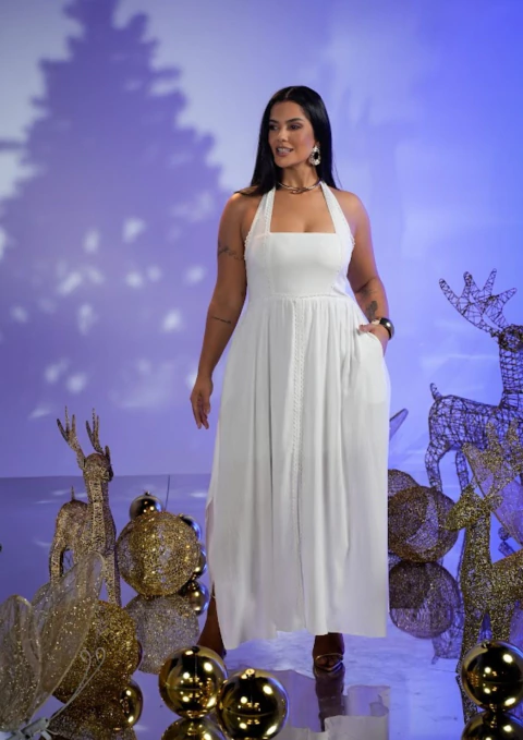 Vestido Docevida Boas Festas Branco - comprar online