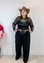Calça Pantalona Linho Preto