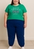 Calça Jogger Malha Crepe Azul Marinho na internet
