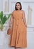 Vestido Longo Nula Manga Caramelo - comprar online