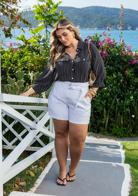 Shorts Maria Francia Itália Branco - comprar online