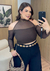 Cropped Lari Tule Marrom na internet