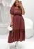 Vestido Docevida Miss Folk Marrom - comprar online