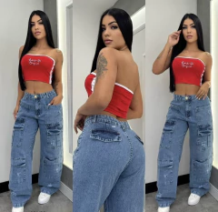 Calça Jeans Pimenta Wide Leg Cargo 0245 - comprar online