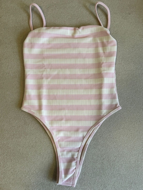 Body decote reto Retrô Rosa - Ref: 21324