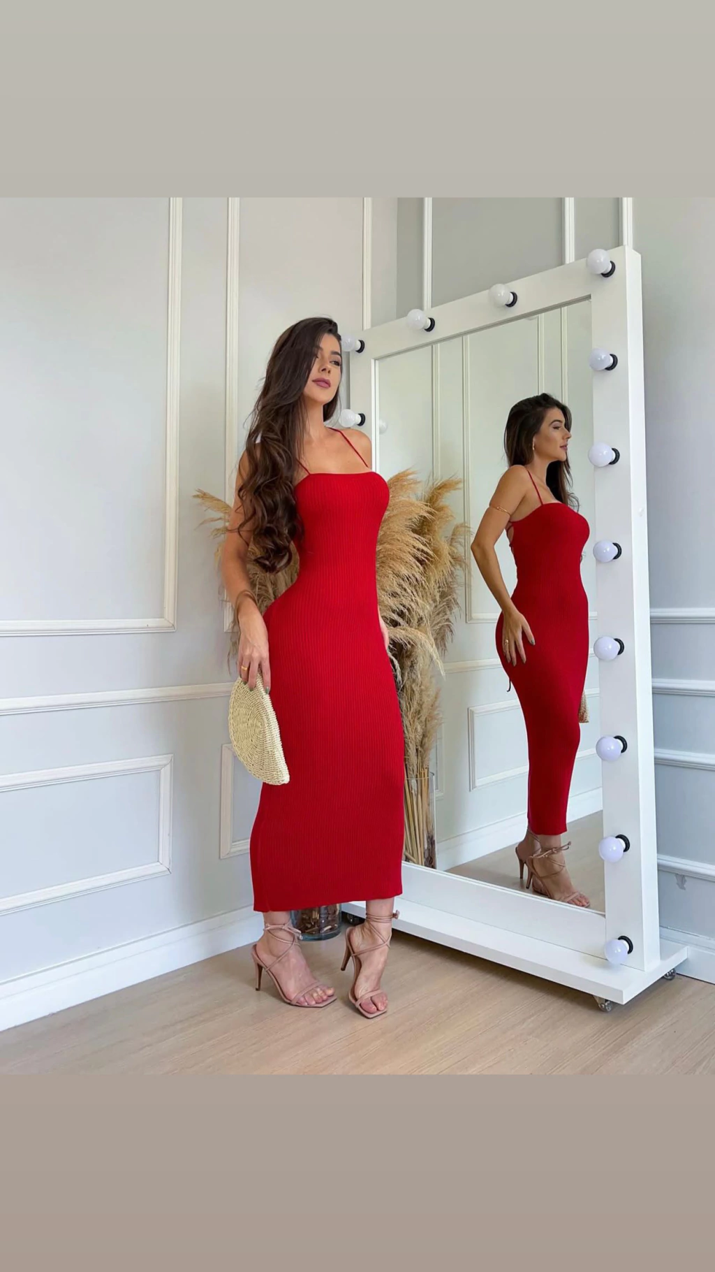 Vestido Aurora Tricot Modal Vermelho Ref: 1409