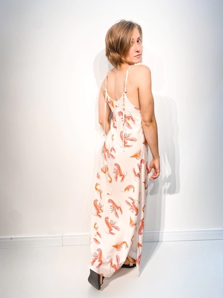Vestido longo Lagosta