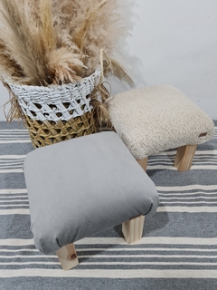 Banquito Reforzado de Madera y Corderito - tienda online