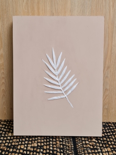 Cuadro Texturado Big Leaf Beige 20X30