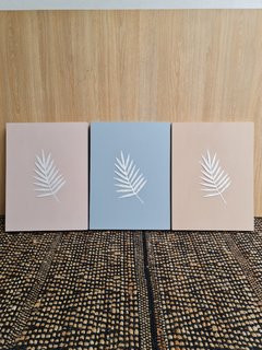 Cuadro Texturado Big Leaf Beige 20X30 - Gheto Home 