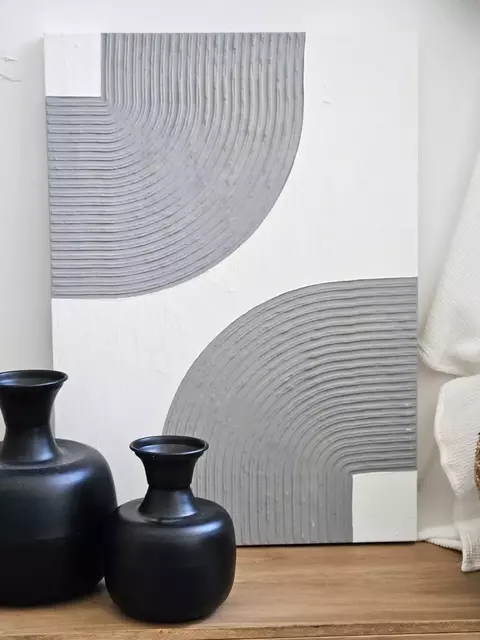 CUADRO TEXTURADO CHANDRA II 30X40 CEMENTO