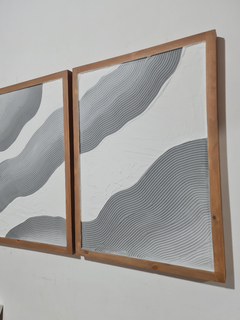 CUADRO TEXTURADO ANANTA (set x2) CON MARCO 50X70 - tienda online
