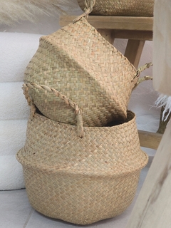 Canasto Cesto Fibras Naturales 24x25