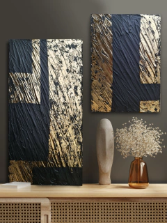 Cuadro Abstracto Texturado Minimalista 20x20 - Gheto Home 