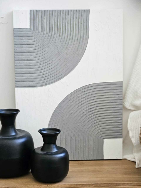 CUADRO TEXTURADO CHANDRA II 50X70 CEMENTO